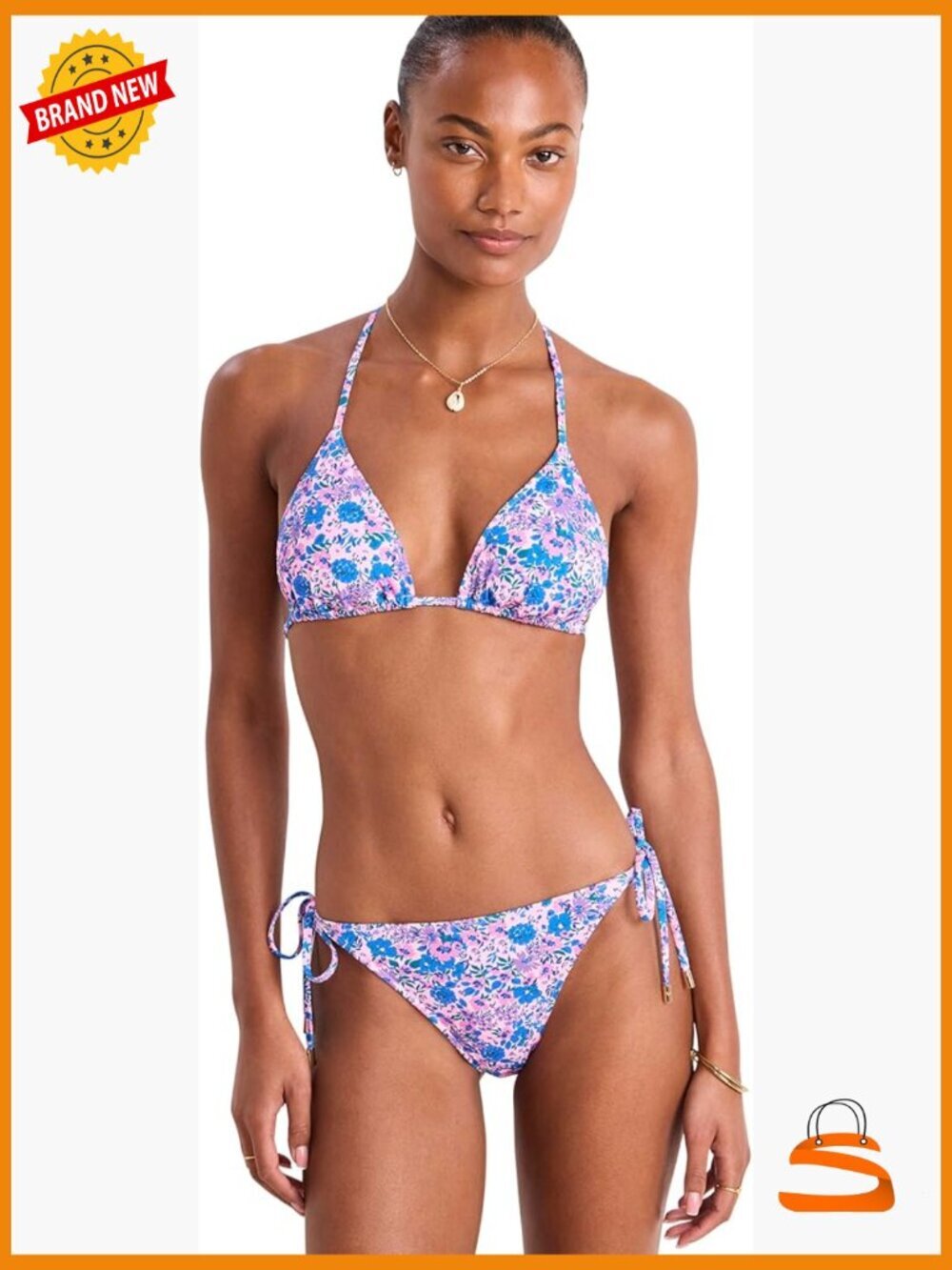 Medium Triangle Bikini Top with Adjustable Ties and UPF 50